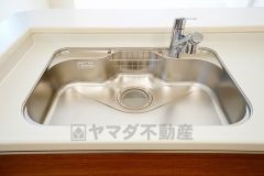 広々とした凸型シンクに洗剤ポケットを標準装備。大きなお鍋など洗いやすいです。