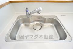 広々とした凸型シンクに洗剤ポケットを標準装備。大きなお鍋など洗いやすいです。