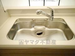 広々とした凸型シンクに洗剤ポケットを標準装備。大きなお鍋など洗いやすいです。