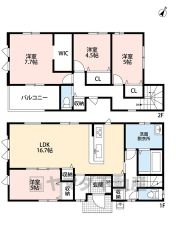 洗面所とキッチンが接しているウォークスルー設計になっています。家事動線が近いのはとても便利です。