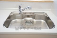 広々とした凸型シンクに洗剤ポケットを標準装備。大きなお鍋など洗いやすいです。
