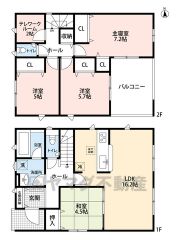 家具の配置がしやすい縦型リビング。広いLDKを探していた方に。