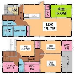 ウォークインクローゼット2箇所とファミリークロークを完備＾＾収納スペース大充実の間取りです＾＾