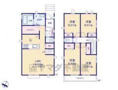 リビングは19帖以上の開放感あふれる空間です。2階は洋室が4部屋あるので、お子様が大きくなっても安心ですね＾＾