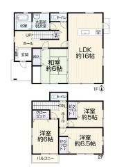 南向きで日当たり良好。リビングと和室を繋げて使用すると約22帖の大空間になります。各居室収納付き＾＾