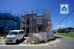 現地（2026年8月6日）撮影。1号地。西面2.00帖、北面7.18帖の広々とした2面バルコニー付き＾＾在宅ワークも可能なワークスペースのあるお家＾＾