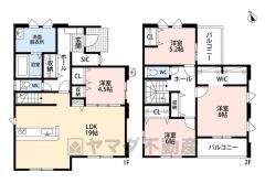 広々LDK19帖＾＾SIC、WIC、パントリー完備＾＾全居室収納スペース付きの充実した間取り＾＾