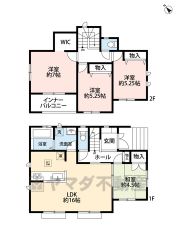 水回りが1ヵ所に集中した家事導線に配慮した間取りです。