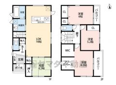 玄関ホールやリビング、WIC等収納スペース確保＾＾LDKに隣接した和室付き＾＾