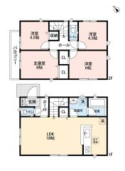 リビングは18以上の開放感あふれる空間です。2階は洋室が4部屋あるので、お子様が大きくなっても安心ですね＾＾
