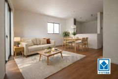 家具はイメージです。家族が集まる開放的なリビング。思い思いの時間を過ごしたり、家族みんなで食事をしたり、素敵な団らんの場になりますね＾＾