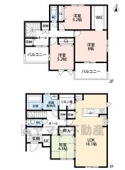 4ＬＤＫとウォークインクローゼットでゆとりのある暮らしが実現。リビングは18帖以上の開放感あふれる空間です。