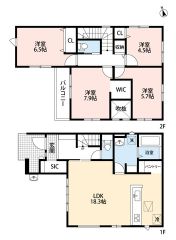 約18.3帖のリビングは折り上げ天井で開放感のある空間になっています＾＾