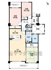 16.7帖の広さを確保したＬＤＫは、和室と一体化して利用すると22帖以上の大空間。嬉しい2面バルコニーです＾＾
