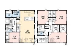 家具の配置がしやすい縦型リビング。広いLDKを探していた方に。