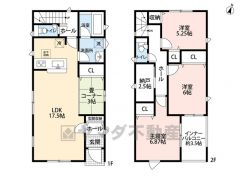 家具の配置がしやすい縦型リビングは17.5帖。リビング横のタタミコーナーは、思い切りお子様が遊べるキッズスペースに。
