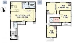 3面採光、18.5帖の開放感のあるリビング。コミュニケーションが取りやすいリビング階段＾＾