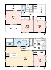 4ＬＤＫとウォークインクローゼットでゆとりのある暮らしが実現。2面バルコニーにはお洗濯物もたくさん干せます＾＾