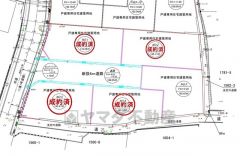 全体区画図。1.2.4.5号地成約済み。