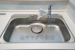 広々とした凸型シンクに洗剤ポケットを標準装備。大きなお鍋など洗いやすいです。