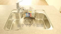 広々とした凸型シンクに洗剤ポケットを標準装備。大きなお鍋など洗いやすいです。