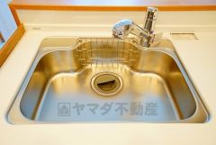 広々とした凸型シンクに洗剤ポケットを標準装備。大きなお鍋など洗いやすいです。