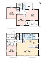 全室南向きで日当たり良好＾＾各居室収納、WIC、パントリー、SIC付き。お掃除しやすいオールフローリング＾＾