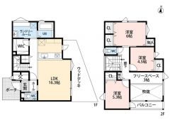 暮らしにゆとりと安らぎを与える開放感いっぱいの吹き抜けおある間取り。上下階の一体感も家族のふれあいを演出します。
