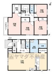 リビングは18帖の開放感あふれる空間です。全居室収納に加えて、シューズインクローク、リビング収納、パントリー、廊下収納等、収納豊富な住宅＾＾