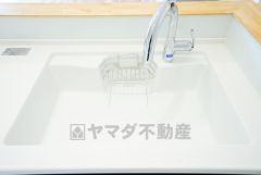 広々とした凸型シンクに洗剤ポケットを標準装備。大きなお鍋など洗いやすいです。