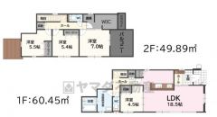 全居室南向き。コミュニケーションが取りやすいリビングスルー階段。寝室にWIC付き＾＾