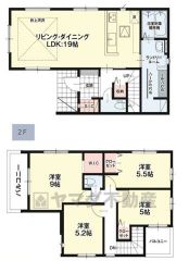 洗面所とキッチンが接しているウォークスルー設計になっています。家事動線が近いのはとても便利です。