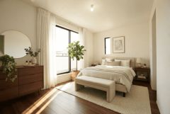 家具はイメージです。主寝室としてお使いいただけそうなこちらのお部屋は、日当たりが良く、爽やかな風を感じて起きる朝は、快適生活の始まりに。