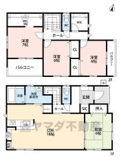 リビングは18帖以上の開放感あふれる空間です。居室も全6帖以上と広々。SIC、リビング収納、ファミリークローク等、収納豊富な住宅＾＾