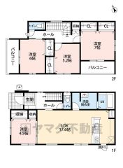 洗面所とキッチンが接しているウォークスルー設計になっています。家事動線が近いのはとても便利です。