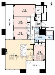 2面バルコニーで光注ぐ空間設計＾＾高層階で通風良好です。