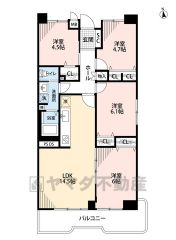 洋室が4部屋あるので、お子様が大きくなっても安心の間取り。高層階、南向きで日当たりも良好です＾＾