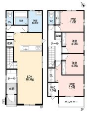2階に洋室が4部屋完備されているのでお子様が成長しても安心です＾＾ 全居室収納スペース完備＾＾