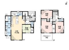 約19.2帖の広さを確保したＬＤＫは、和室と一体化して利用すると約23.7帖の大空間。
